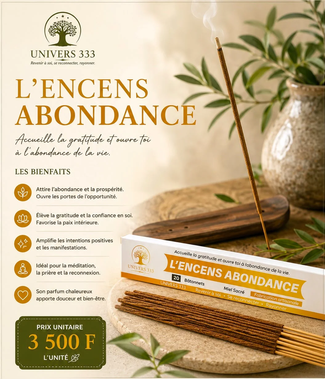 Fiche détaillée — L'Encens Abondance